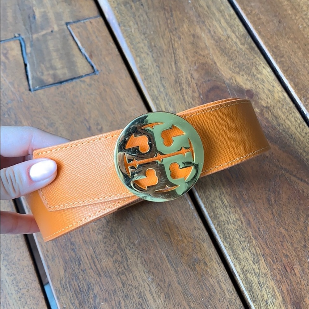 Orange and Brown Tory Burch Belt